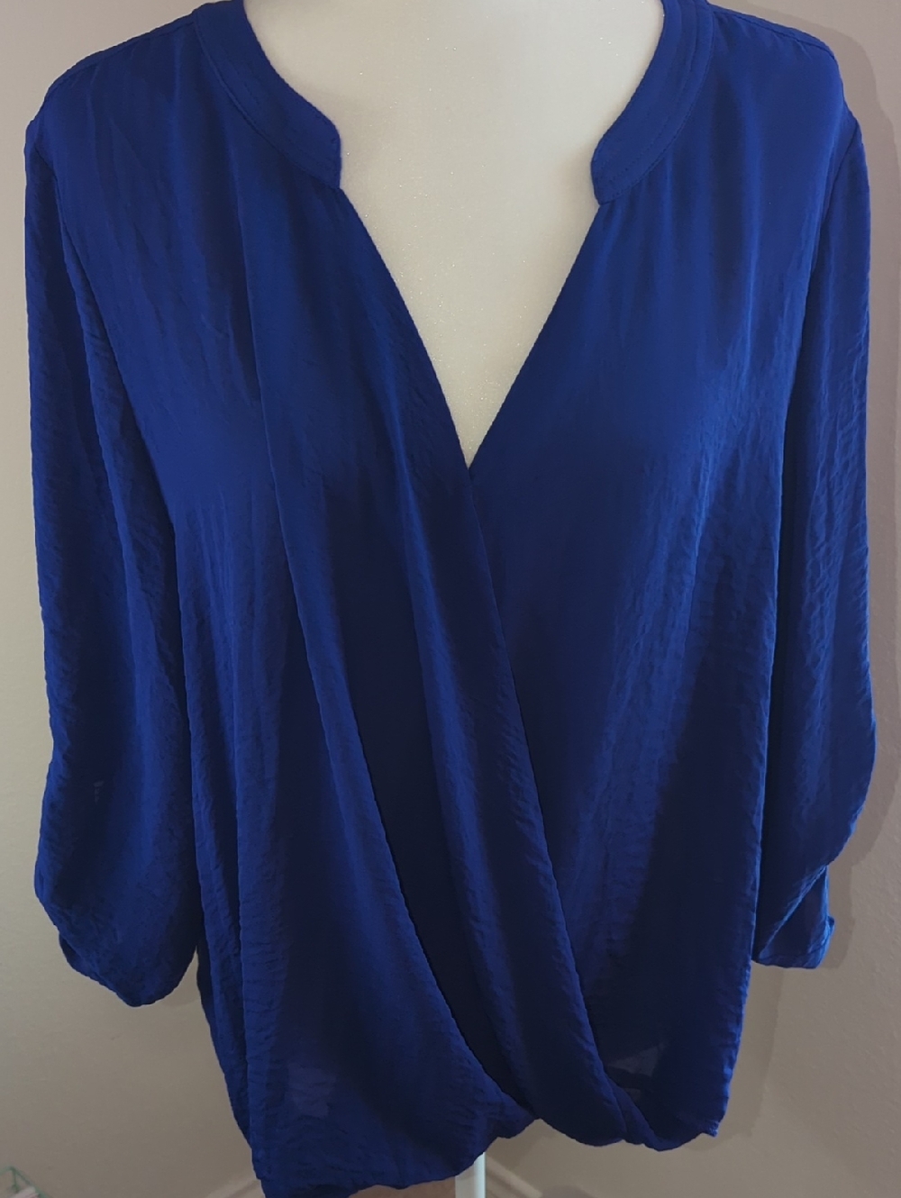 Women’s Royal Blue Surplice Blouse